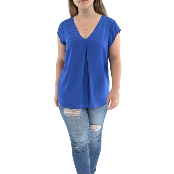 DR2 Tops - DR2 V-Neck V-Back Cap Sleeve Blouse #AF17